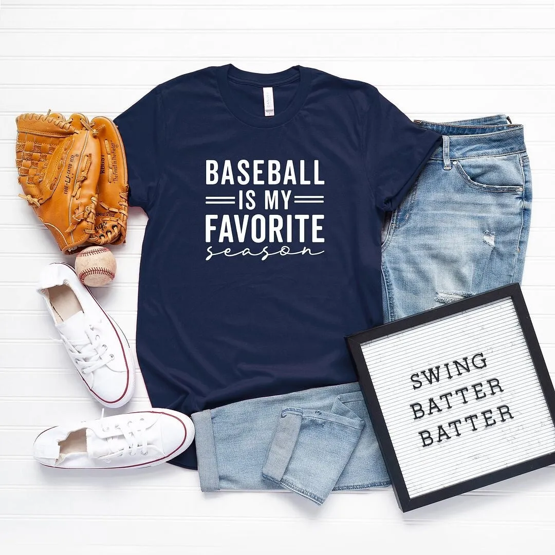 Baseball Is My Favorite Season Short Sleeve Crewnneck Tee sold by Zulily