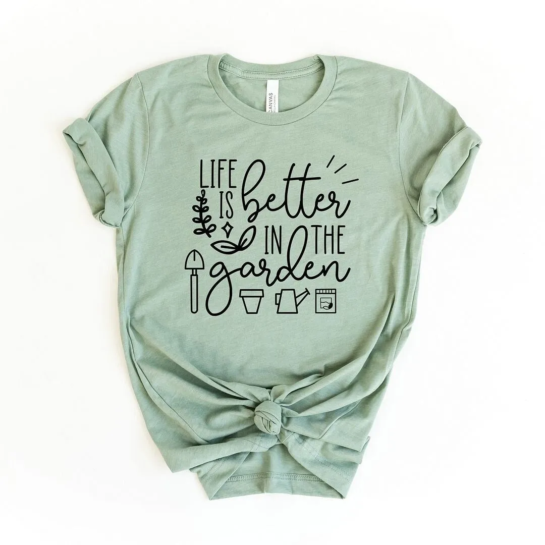 Life Is Better In The Garden Short Sleeve Crewnneck Tee sold by Zulily product image thumbnail 2