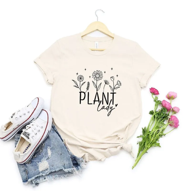 Plant Lady Flowers Short Sleeve Crewnneck Tee sold by Zulily