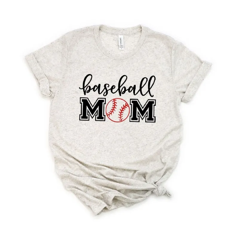 Baseball Mom With Ball Short Sleeve Crewnneck Tee sold by Zulily