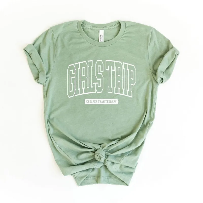 Girls Trip Varsity Short Sleeve Crewnneck Tee sold by Zulily