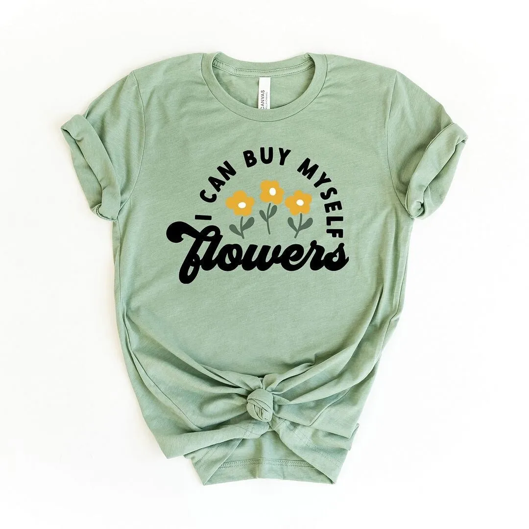 I Can Buy Myself Flowers Short Sleeve Crewnneck Tee sold by Zulily product image thumbnail 3