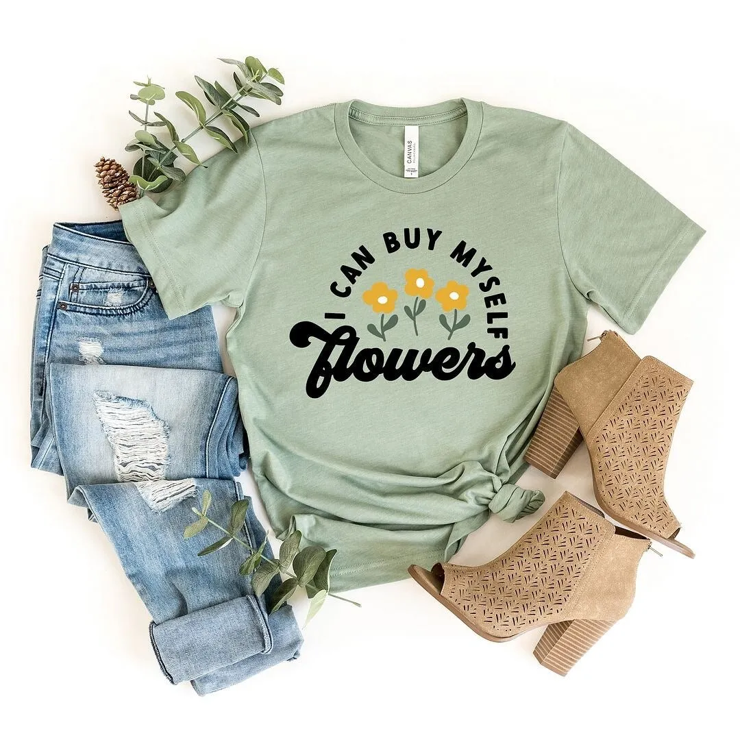 I Can Buy Myself Flowers Short Sleeve Crewnneck Tee sold by Zulily product image thumbnail 5