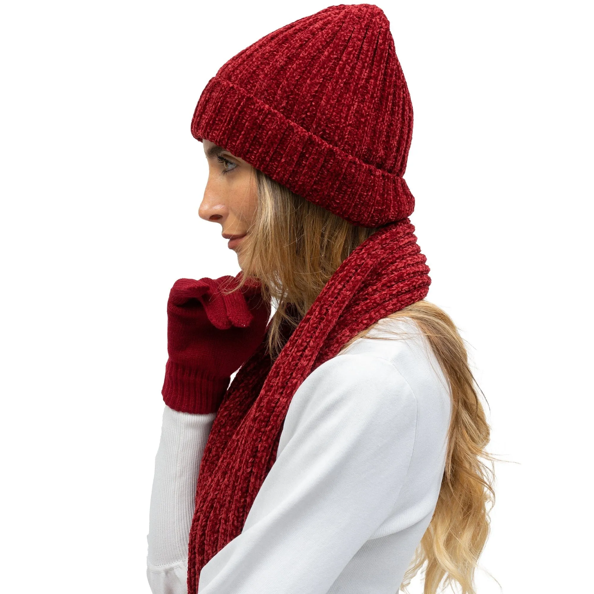Just Jamie 3 Piece Melange Winter Fall Soft Knit Beanie Hat Scarf and Gloves Set sold by Zulily product image thumbnail 4