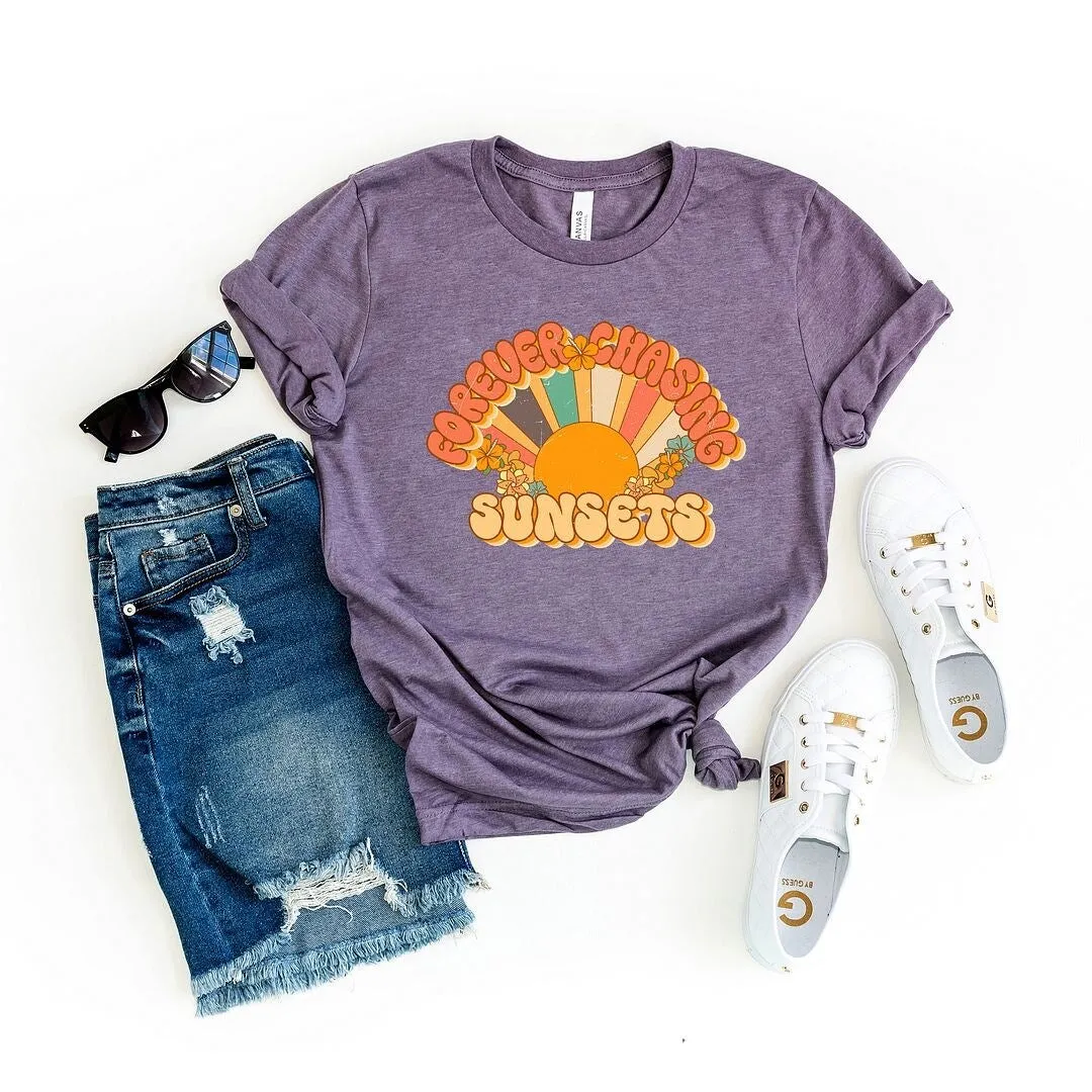 Retro Forever Chasing Sunsets Short Sleeve Crewnneck Tee sold by Zulily