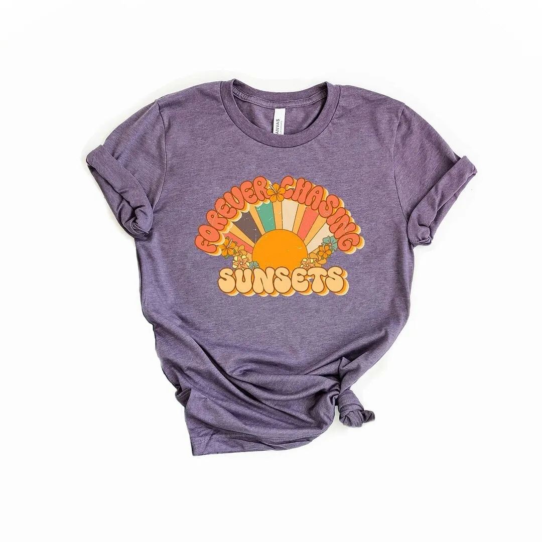 Retro Forever Chasing Sunsets Short Sleeve Crewnneck Tee sold by Zulily product image thumbnail 2
