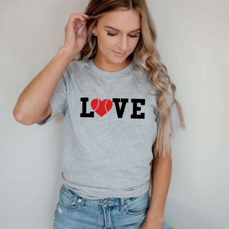 Love Baseball Colorful Short Sleeve Crewnneck Tee sold by Zulily