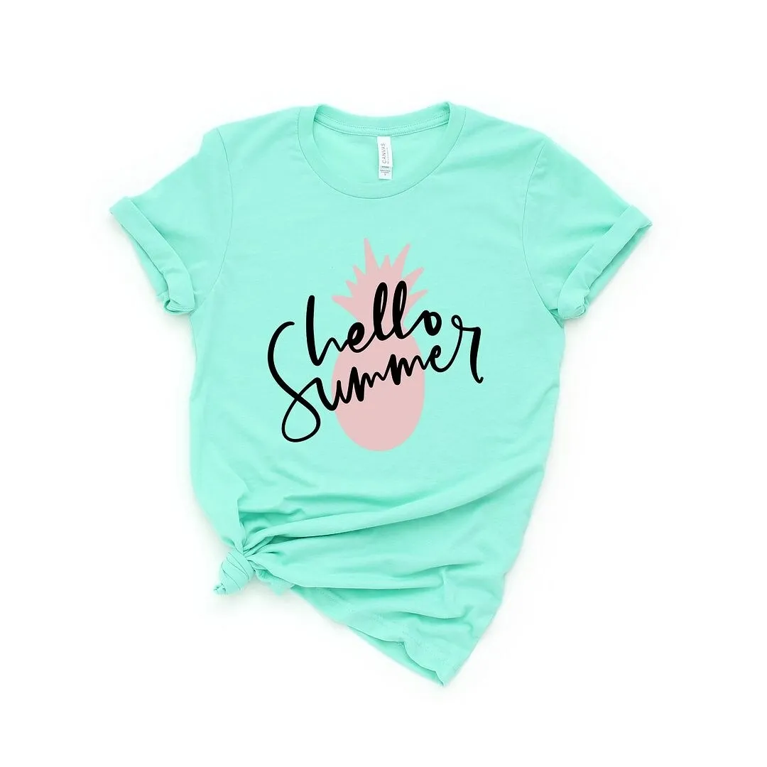 Hello Summer Pineapple Short Sleeve Crewnneck Tee sold by Zulily product image thumbnail 4