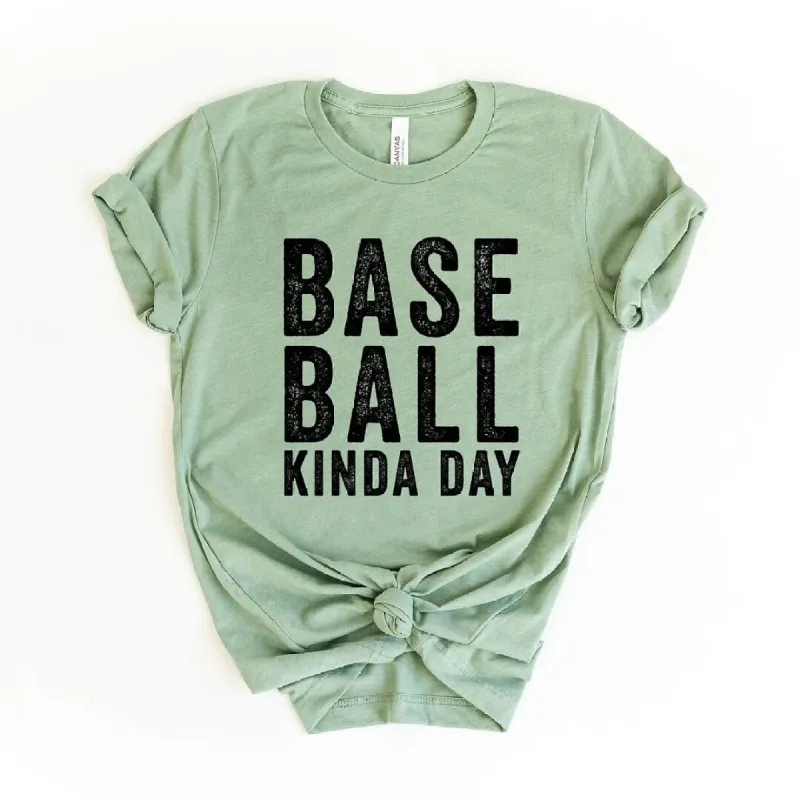 Baseball Kinda Day Short Sleeve Crewnneck Tee sold by Zulily