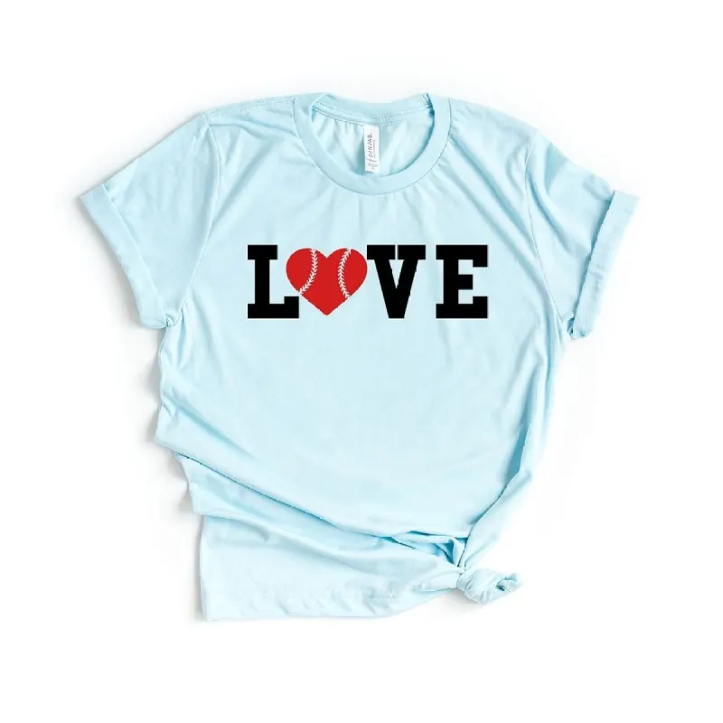 Love Baseball Colorful Short Sleeve Crewnneck Tee sold by Zulily