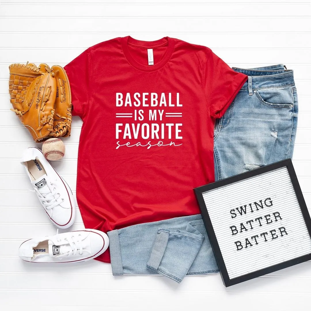 Baseball Is My Favorite Season Short Sleeve Crewnneck Tee sold by Zulily