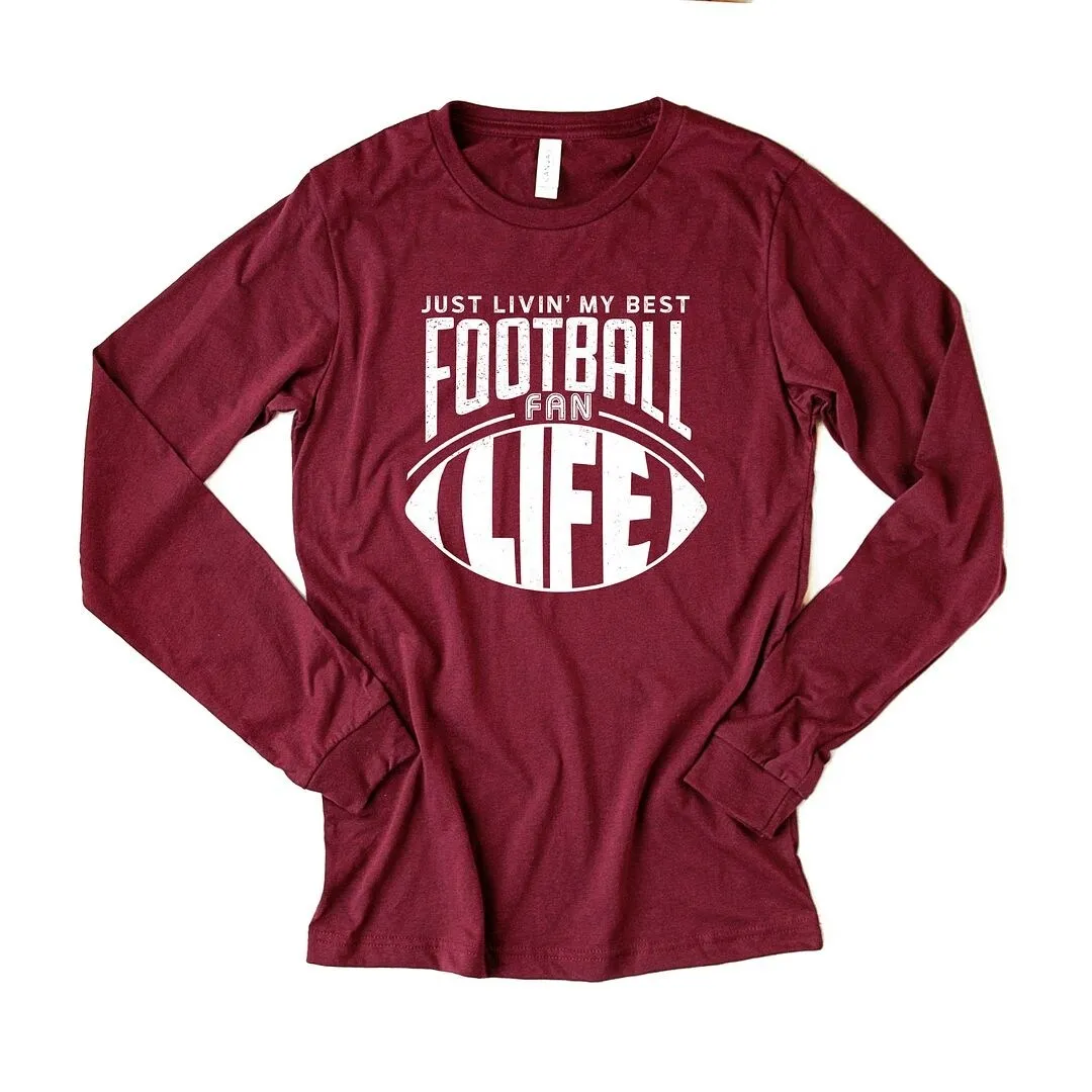 Just Livin' My Best Football Fan Life Long Sleeve Tee sold by Zulily product image thumbnail 2