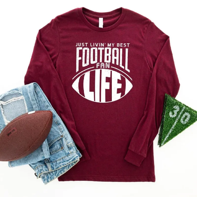 Just Livin' My Best Football Fan Life Long Sleeve Tee sold by Zulily