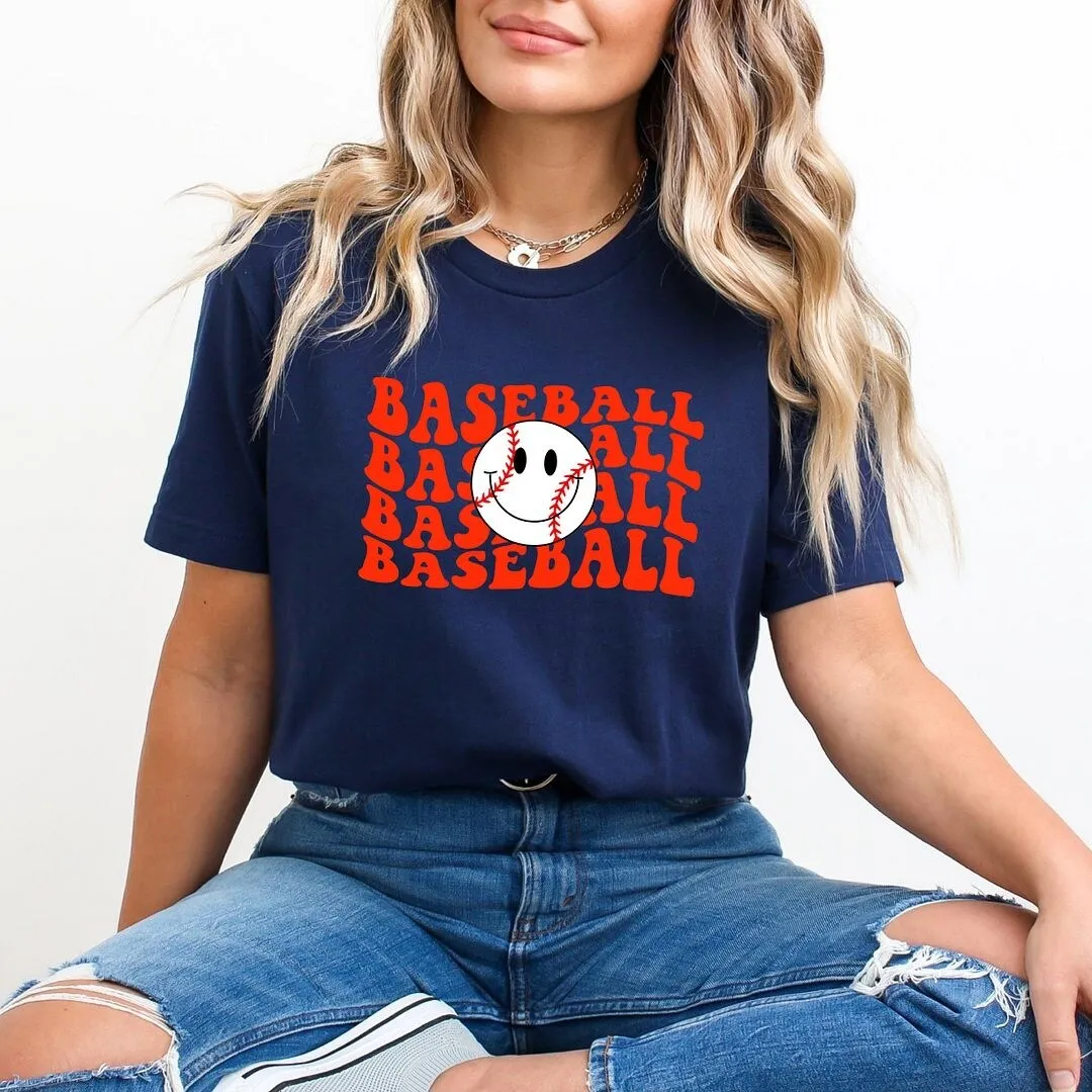 Baseball Stacked Smiley Face Short Sleeve Crewnneck Tee sold by Zulily product image thumbnail 2