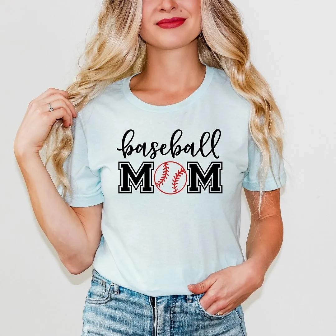 Baseball Mom With Ball Short Sleeve Crewnneck Tee sold by Zulily product image thumbnail 5