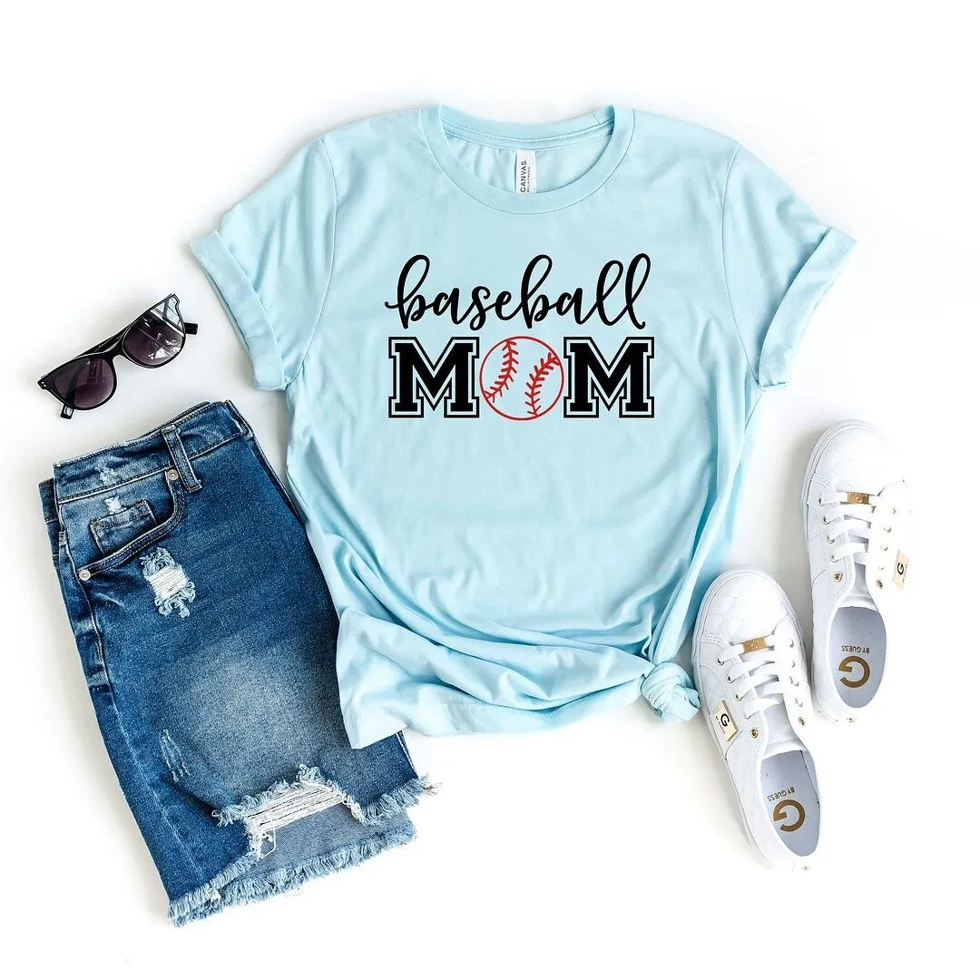Baseball Mom With Ball Short Sleeve Crewnneck Tee sold by Zulily