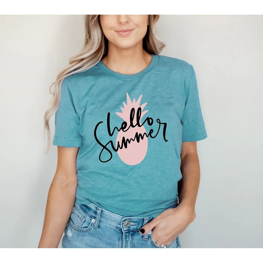 Hello Summer Pineapple Short Sleeve Crewnneck Tee sold by Zulily product image thumbnail 2
