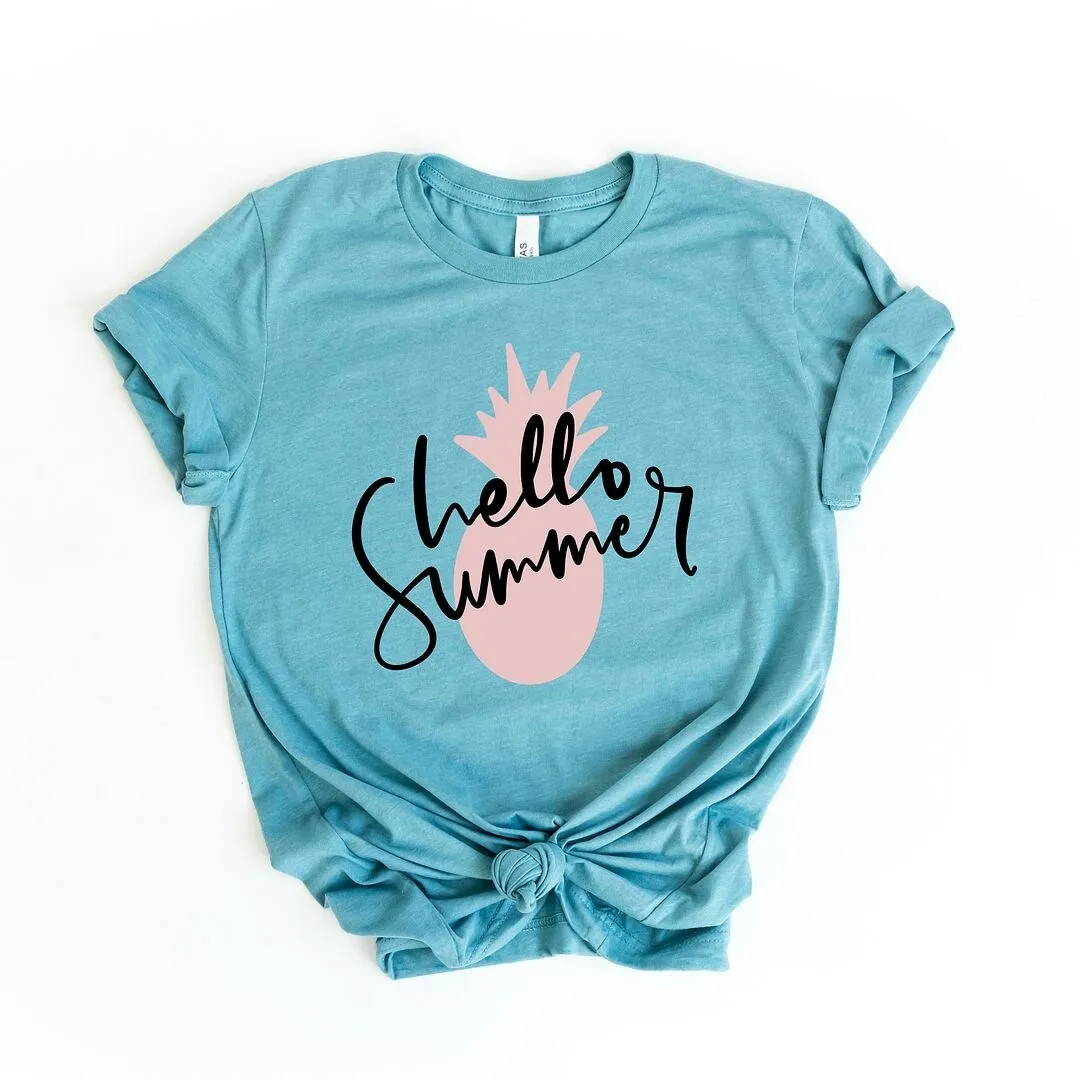 Hello Summer Pineapple Short Sleeve Crewnneck Tee sold by Zulily product image thumbnail 5