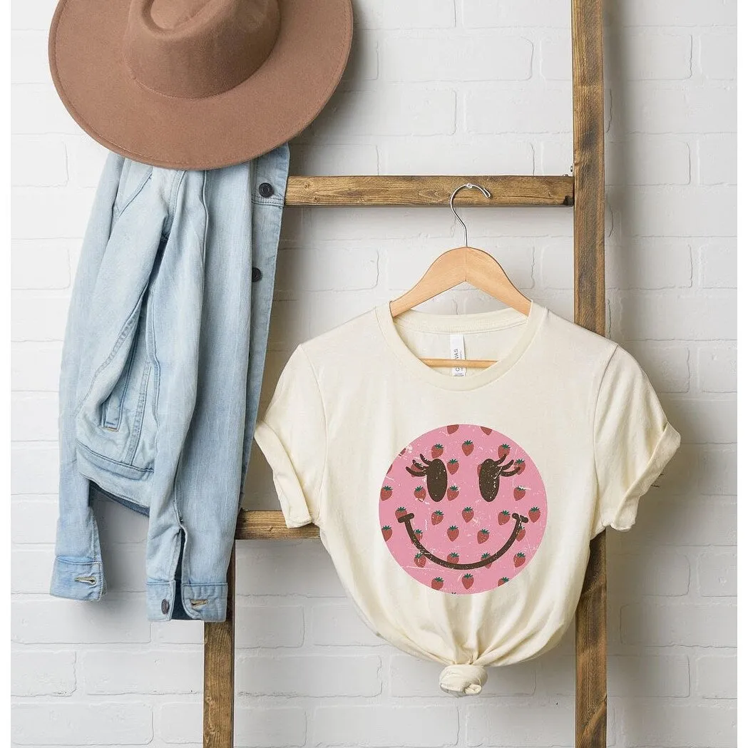 Smiley Face Strawberries Short Sleeve Crewnneck Tee sold by Zulily product image thumbnail 3