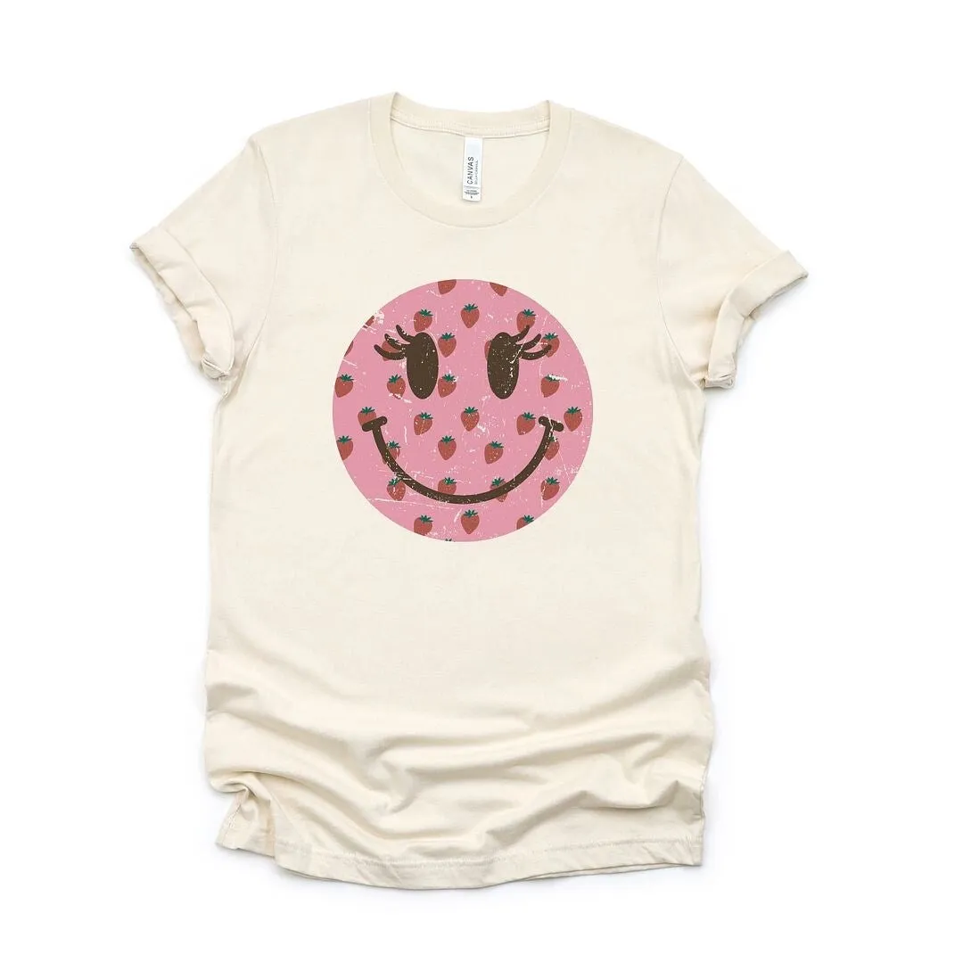 Smiley Face Strawberries Short Sleeve Crewnneck Tee sold by Zulily product image thumbnail 4