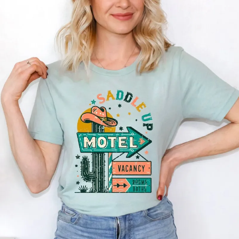 Saddle Up Motel Distressed Short Sleeve Crewnneck Tee sold by Zulily