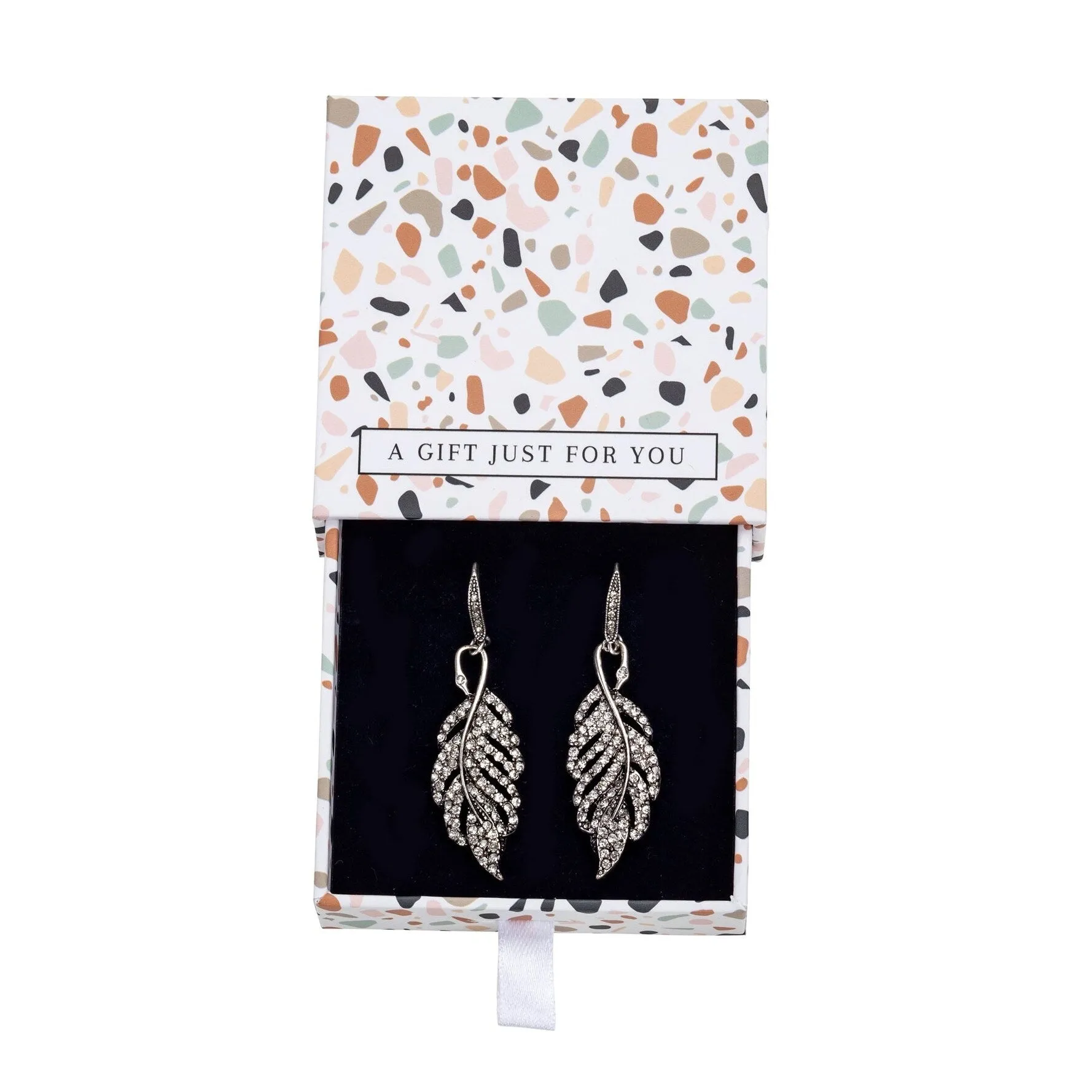 Crystal Feather Earrings - In Gift Box sold by Zulily product image thumbnail 2