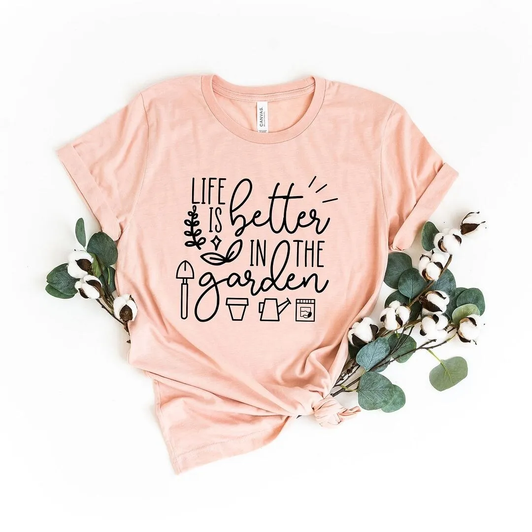 Life Is Better In The Garden Short Sleeve Crewnneck Tee sold by Zulily product image thumbnail 4