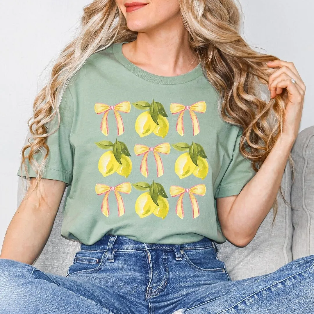 Coquette Lemon Bow Chart Short Sleeve Crewnneck Tee sold by Zulily product image thumbnail 2