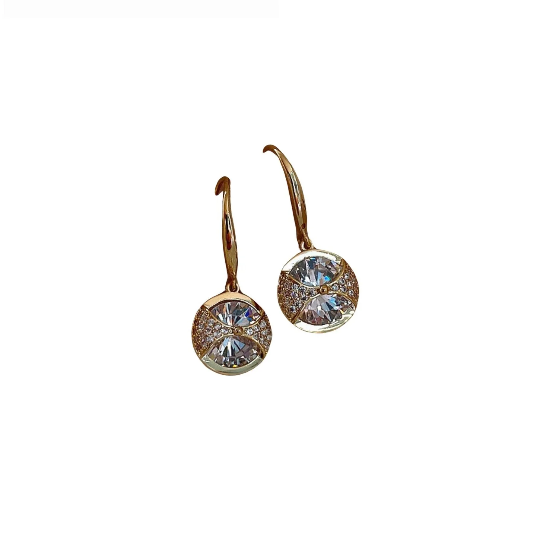 Cubic Zirconia Circular Drop Criss Cross Earrings - In Gift Box - White sold by Zulily product image thumbnail 2