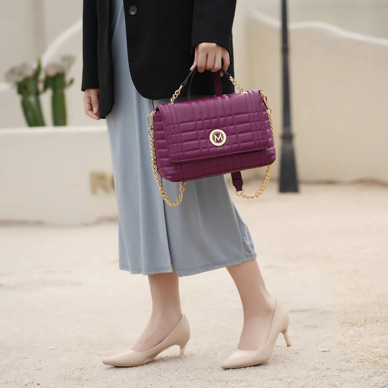 Lola Quilted Vegan Leather Women's Shoulder Bag sold by Zulily