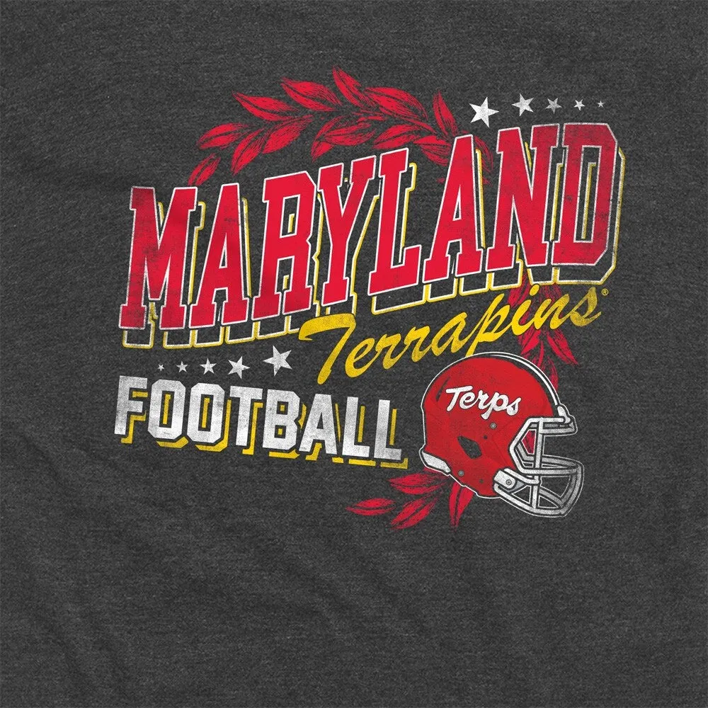 University Of Maryland Spirit Collection Football Helmet Laurels Unisex Adult Heathered Premium T Shirt,Charcoal sold by Zulily product image thumbnail 2