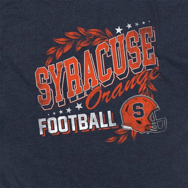 Syracuse University Spirit Collection Football Helmet Laurels Unisex Adult Heathered Premium T Shirt,Navy sold by Zulily