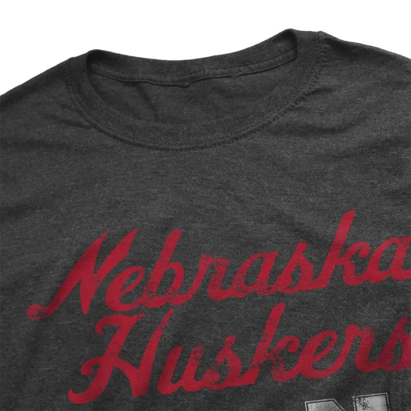 University Of Nebraska Spirit Collection Sabre Unisex Adult Heathered Premium T Shirt,Charcoal sold by Zulily