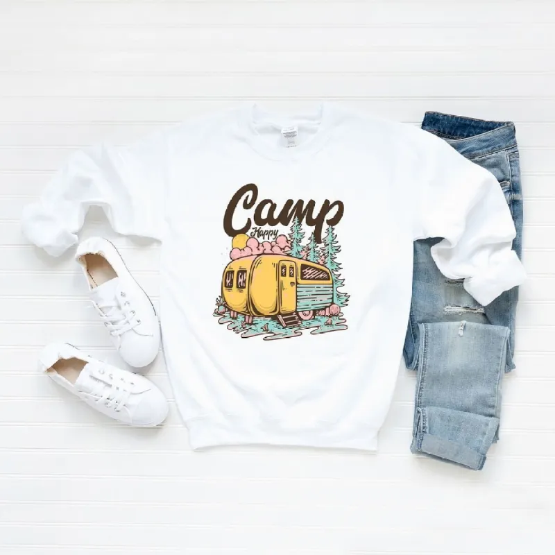 Camp Happy Graphic Sweatshirt sold by Zulily