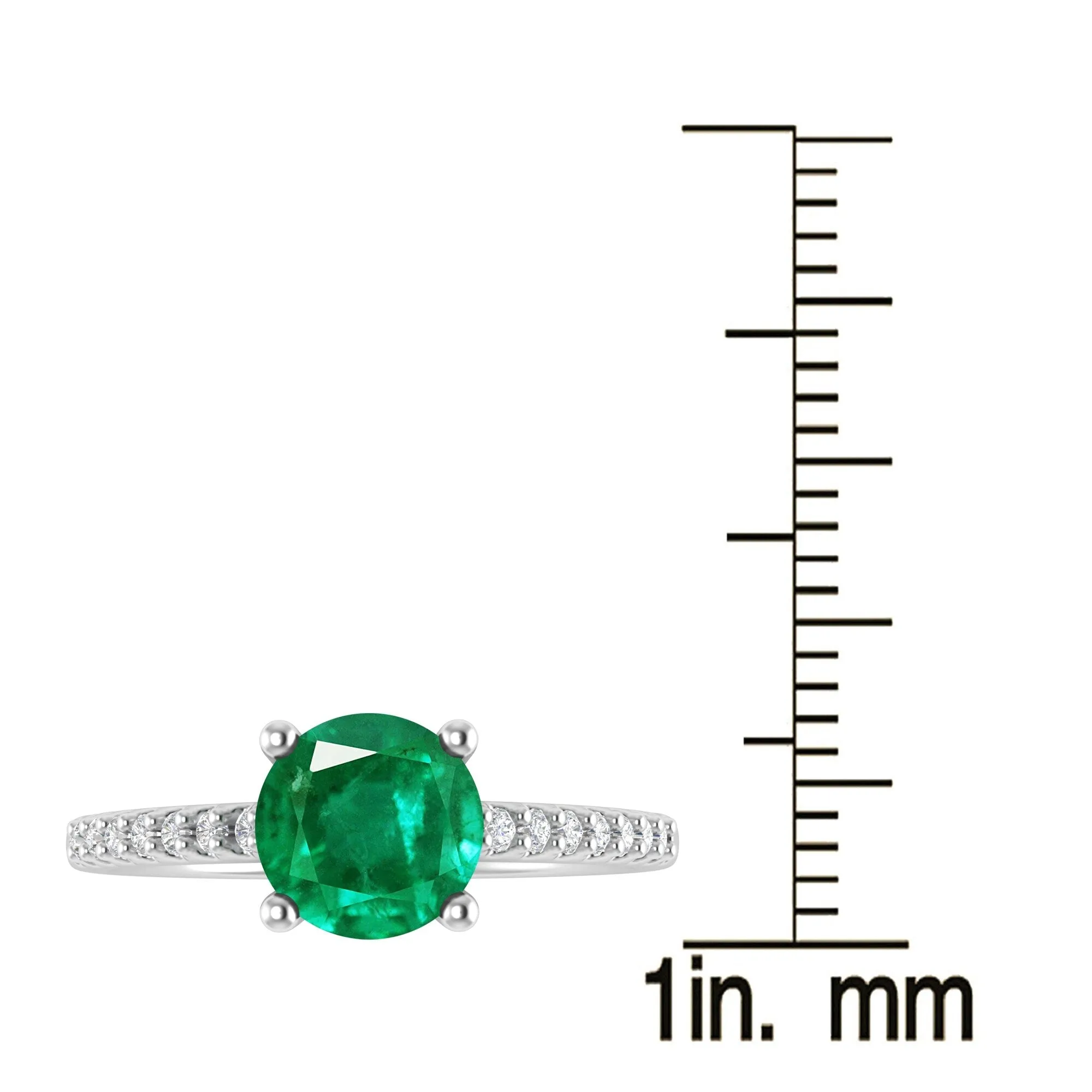 Sterling Silver 0.85CT Emerald and White Topaz Engagement Ring sold by Zulily product image thumbnail 3