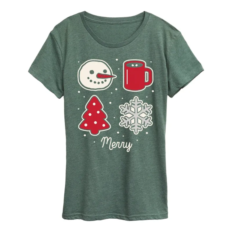 Women's Merry Christmas Grid Short Sleeve Tee sold by Zulily
