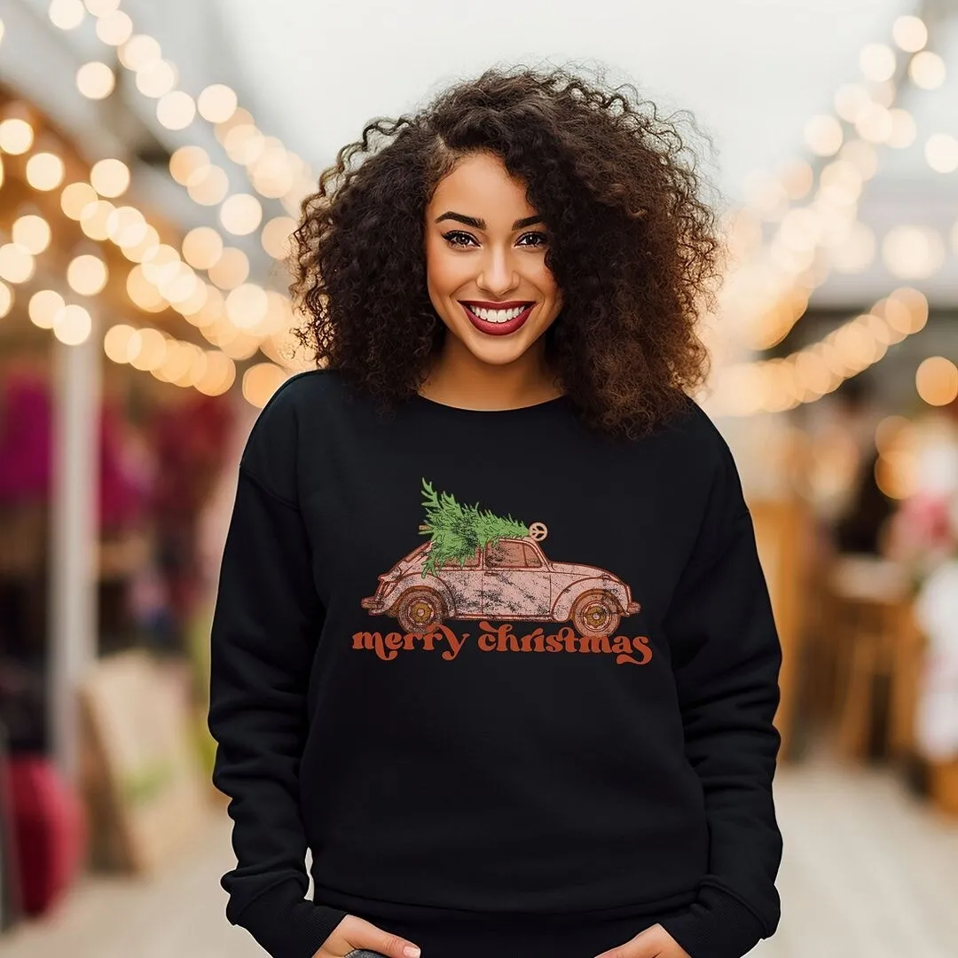 Merry Christmas Pink Car Graphic Sweatshirt sold by Zulily product image thumbnail 3