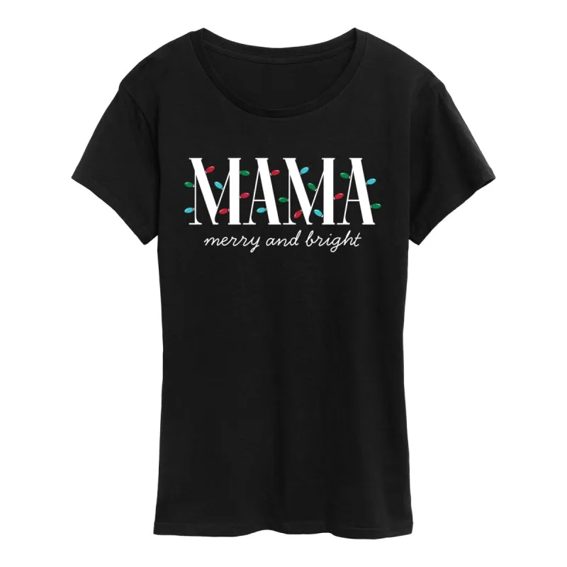 Women's Mama Christmas Lights Short Sleeve Tee made by Zulily