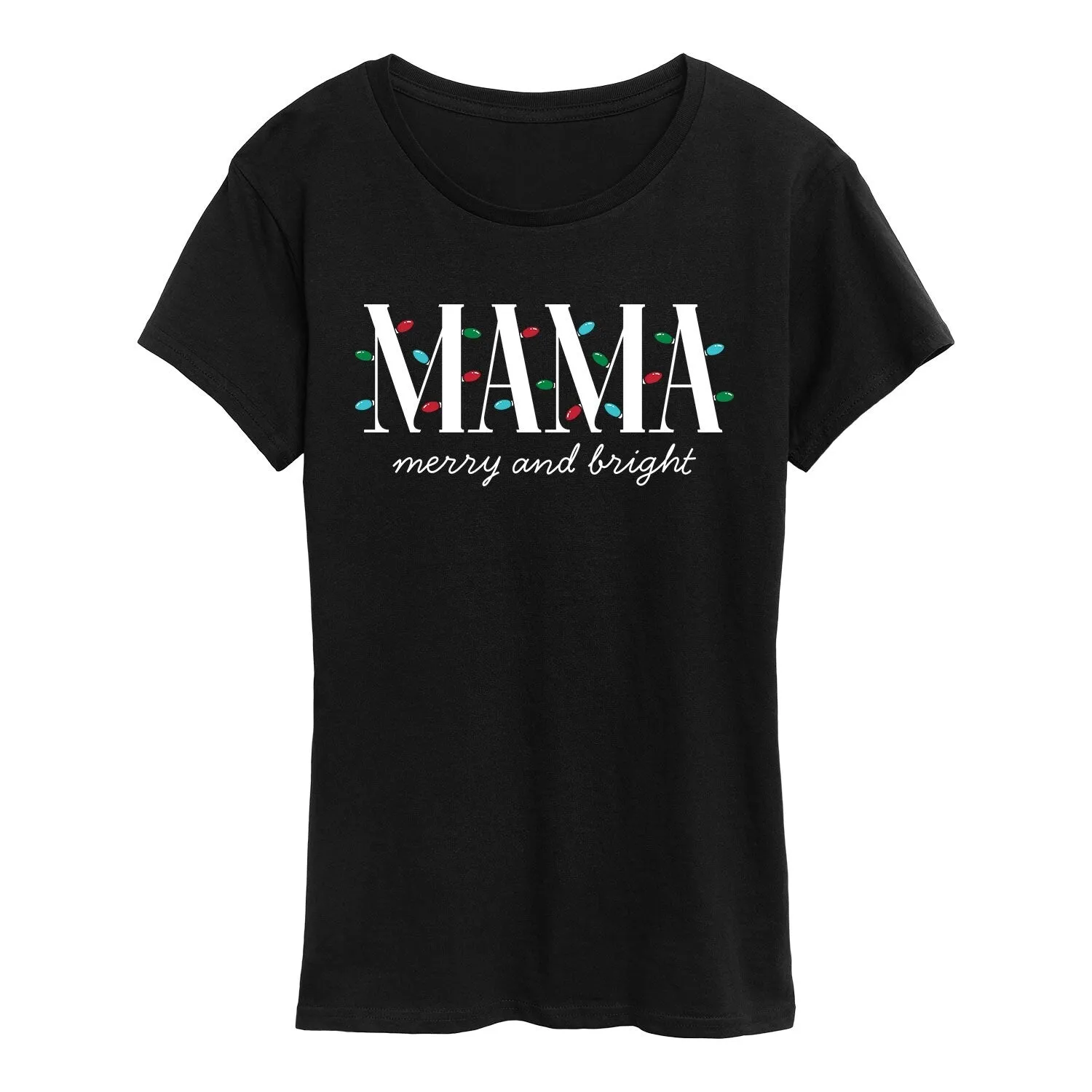 Women's Mama Christmas Lights Short Sleeve Tee sold by Zulily
