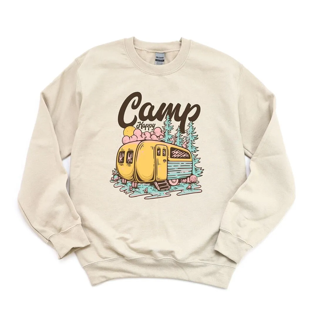 Camp Happy Graphic Sweatshirt sold by Zulily