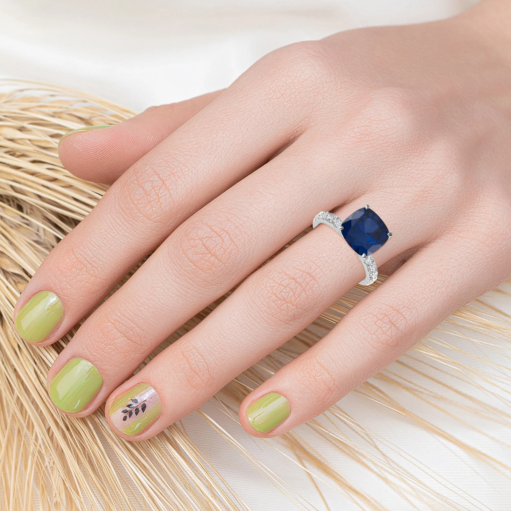 Sterling Silver 3.35ct Blue Sapphire and White Topaz Solitaire Ring sold by Zulily