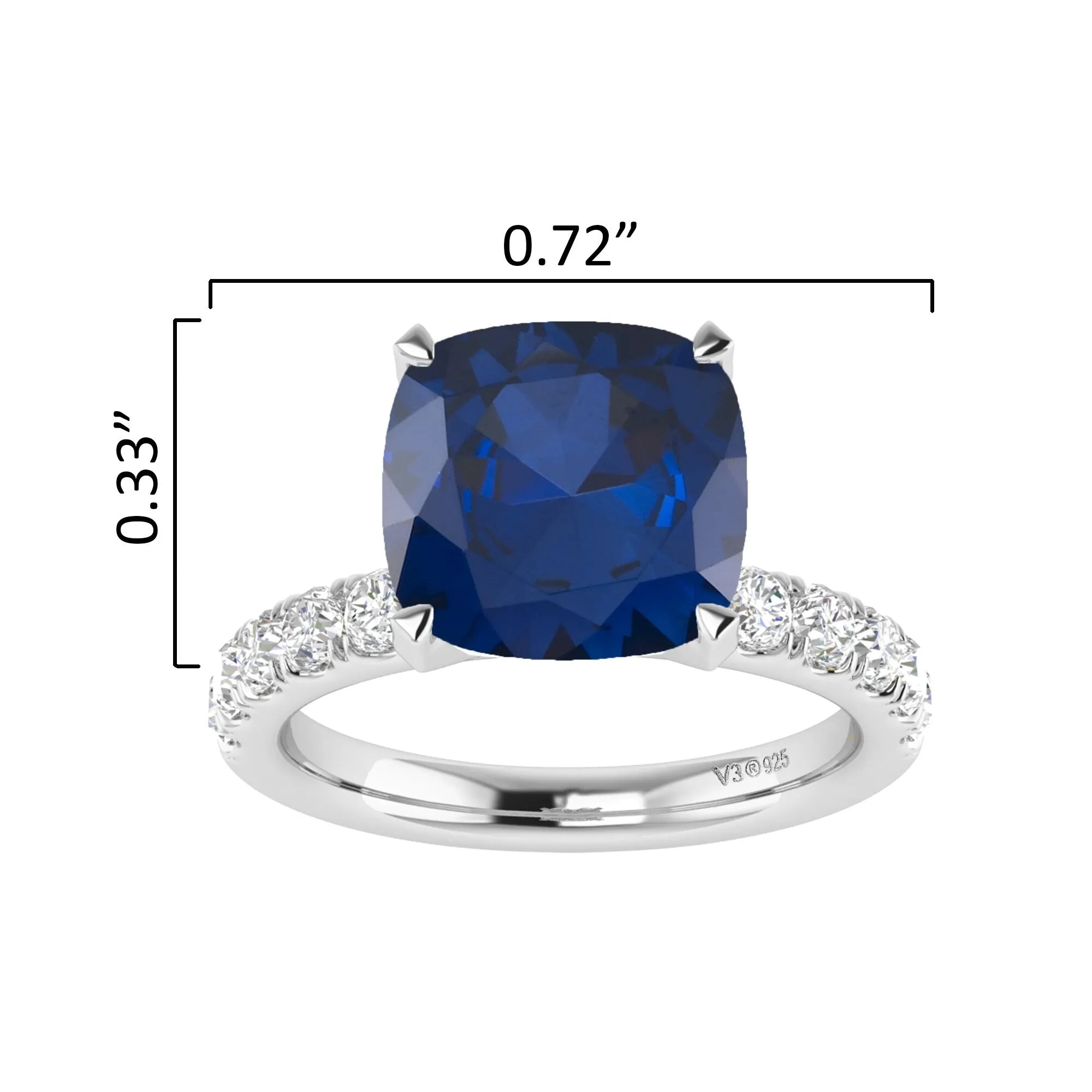 Sterling Silver 3.35ct Blue Sapphire and White Topaz Solitaire Ring sold by Zulily product image thumbnail 2