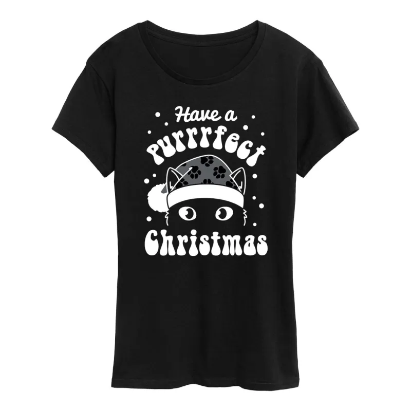 Women's Have A Purrrfect Christmas Short Sleeve Tee sold by Zulily