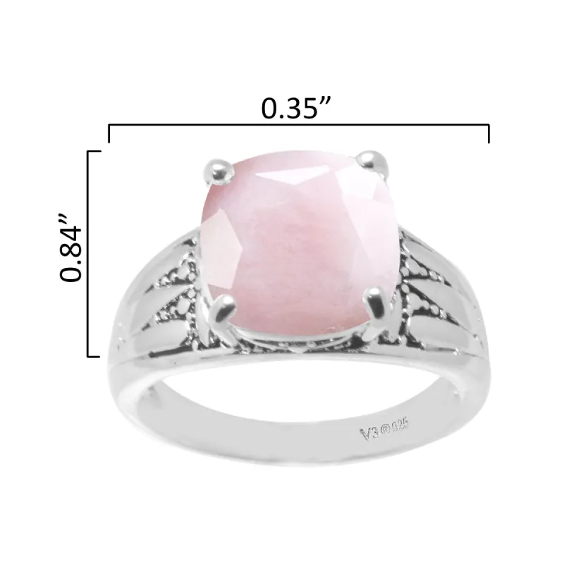 Sterling Silver 4.00ct Natural Pink Opal Solitaire Ring sold by Zulily