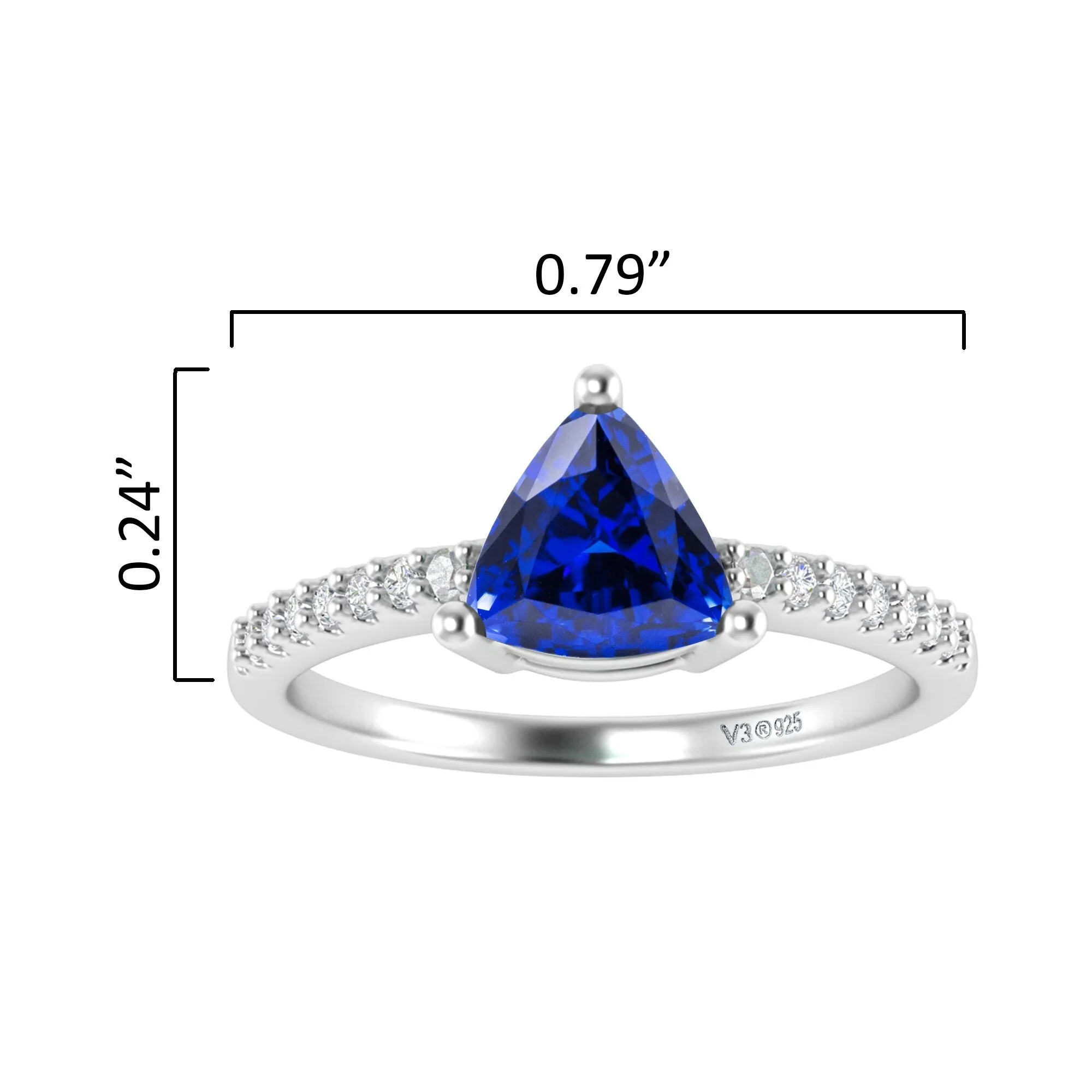 Sterling Silver 1.30CT Blue Sapphire and White Topaz Engagement Ring sold by Zulily product image thumbnail 4
