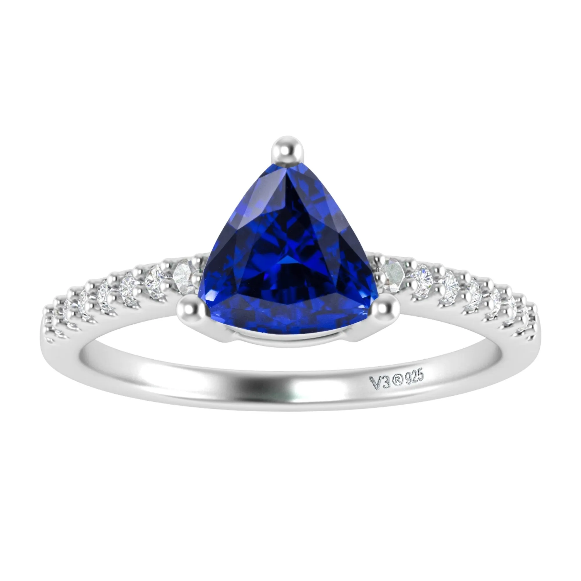 Sterling Silver 1.30CT Blue Sapphire and White Topaz Engagement Ring sold by Zulily product image thumbnail 2