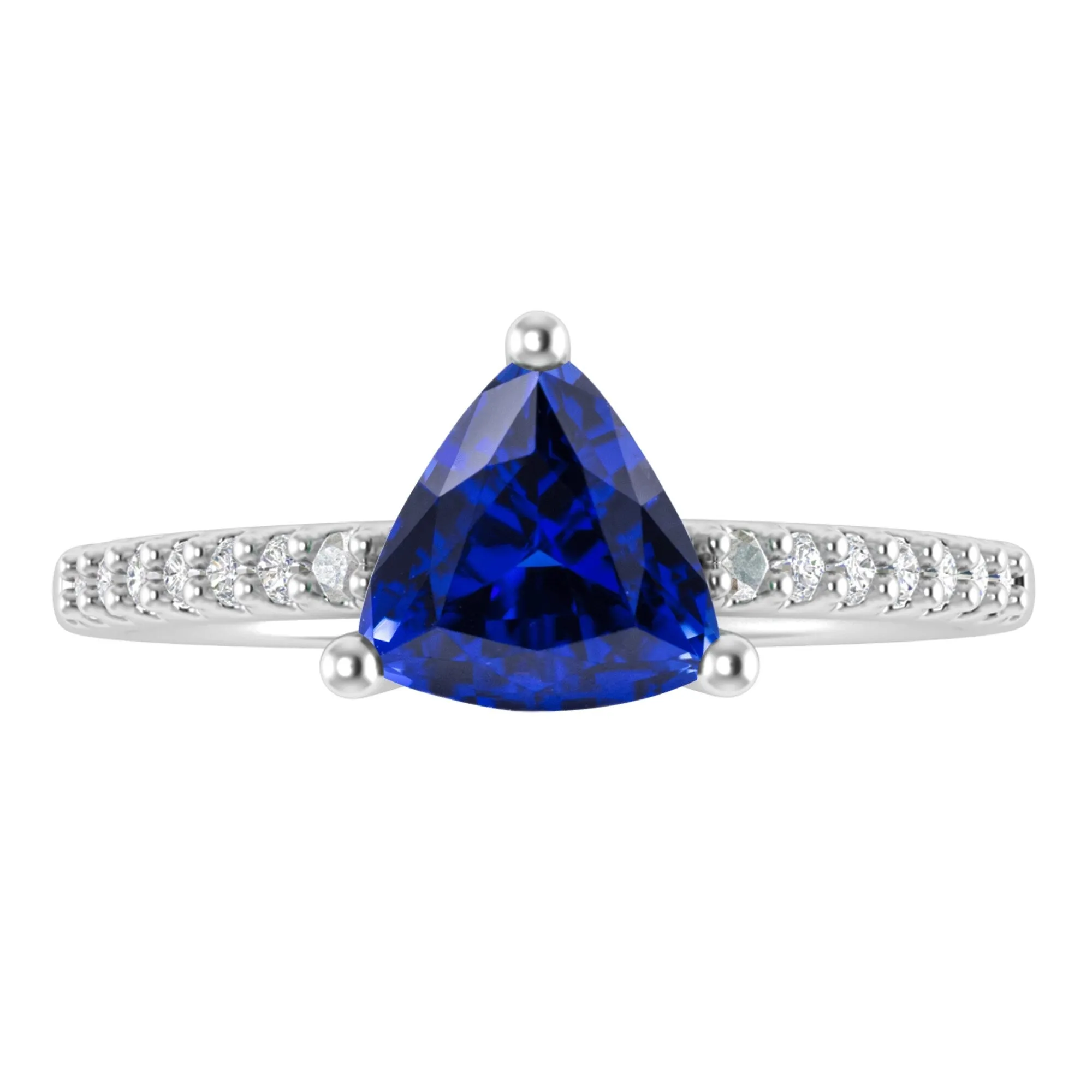 Sterling Silver 1.30CT Blue Sapphire and White Topaz Engagement Ring sold by Zulily product image thumbnail 5