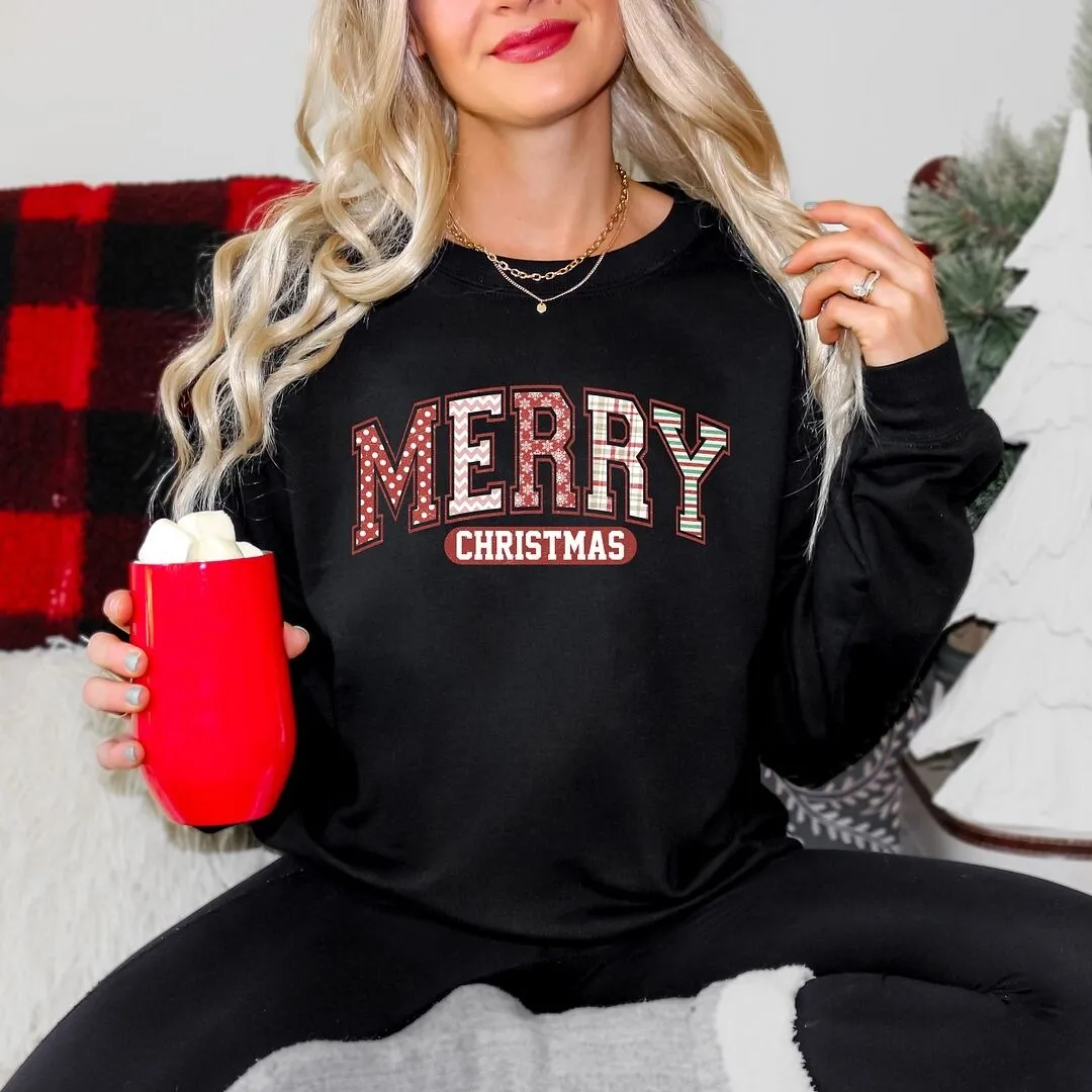 Merry Christmas Varsity Graphic Sweatshirt sold by Zulily product image thumbnail 3