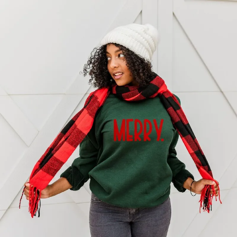 Merry Bold Word Puff Graphic Sweatshirt sold by Zulily