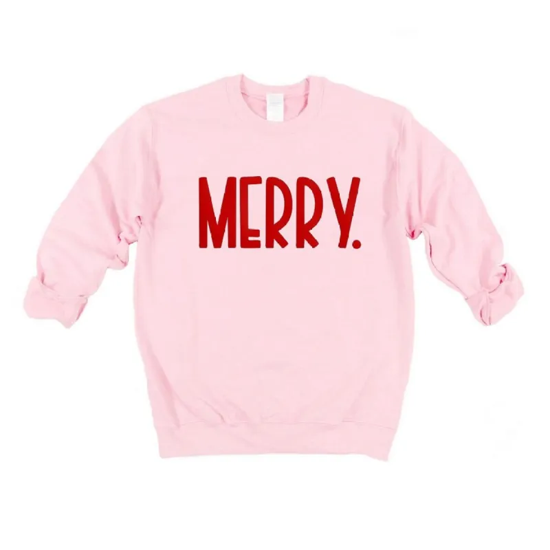 Merry Bold Word Puff Graphic Sweatshirt sold by Zulily